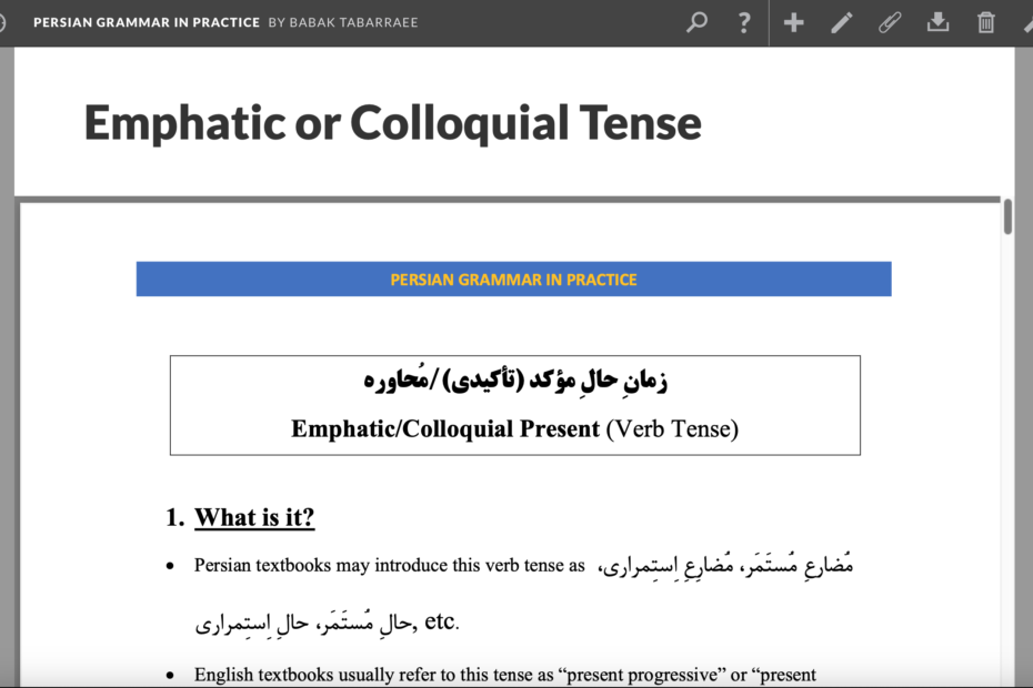 Persian Grammar in Practice – DHResearch Showcase